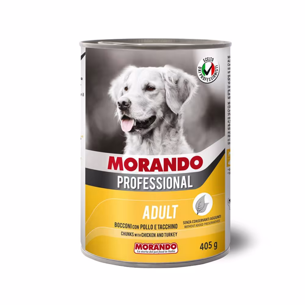 Morando Professional Adult – طعام رطب للكلاب البالغة بالدجاج والديك الرومي (405 غرام)