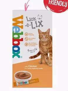 Webbox Lick-e-Lix – مكافأة كريمية للقطط بنكهة الدجاج