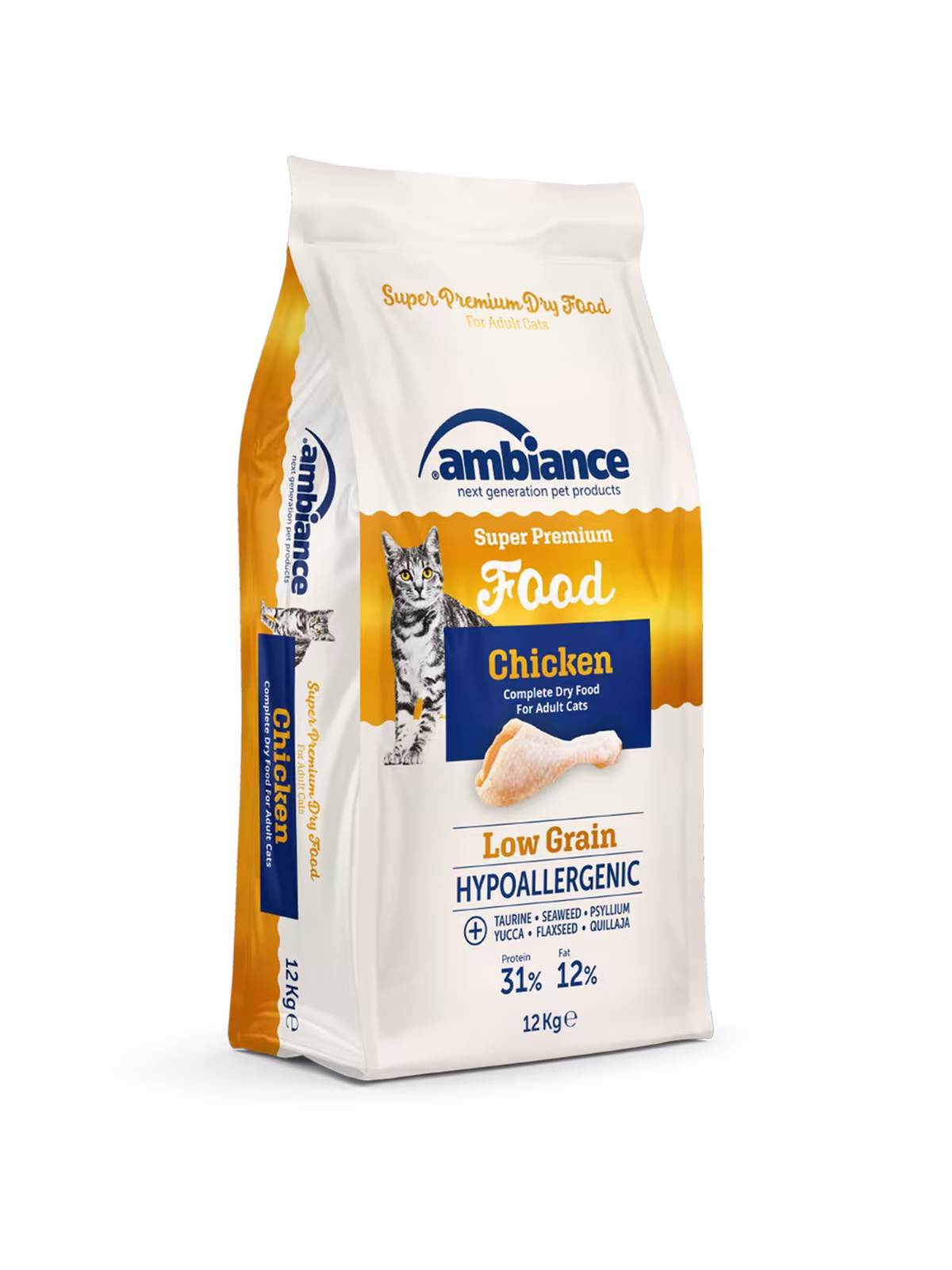 Ambiance Super Premium Chicken – طعام جاف بالدجاج للقطط البالغة (12 كغم)